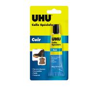 UHU Colle spéciale cuir et chaussure - Colle idéale pour réparer les semelles usées, les talons et les trous des chaussures, transparente, tube de 30g