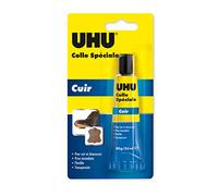 UHU Colle spéciale cuir et chaussure - Colle idéale pour réparer les semelles usées, les talons et les trous des chaussures, transparente, tube de 30g