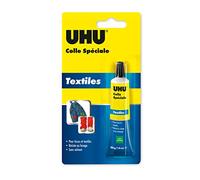 UHU Colle Spéciale - Textile - Colle Et Répare Les Vêtements - Tous Type De Tissu Dont Le Cuir - Sans Solvants - Flexible Et Lavable Jusqu À 90°C - Transparente - Tube 20 g