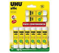 UHU Colle stic 8 x 8,2 g colle pour enfants, sûre à utiliser pour les travaux manuels, convient à l'école, au bureau, à l'université
