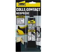 UHU Contact Néoprène - Colle Liquide - Universelle Super Forte - Multi Matériaux Métal Cuir Caoutchouc Bois - Adhérence Immédiate - Transparente - Tube 42 g