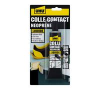 UHU Contact Néoprène liquide - Colle super forte universelle et liquide, adhère immédiatement, transparente, tube 120g