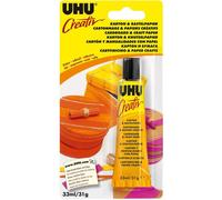 UHU Colle Creativ' Carton et Papiers Créatifs – Forte prise rapide, Transparente – Tube 33 ml