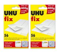 UHU Fix Lot de 2 paquets de 56 pastilles adhésives double face en mousse pour mur 112