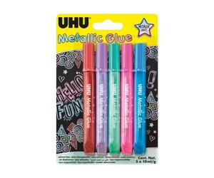 UHU GLITTER GLUE Metallic 5x10ml