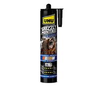 UHU Grizzly Power - Colle De Fixation Et Montage Extrème Ultra Forte - Tous Matériaux & Surfaces Intérieures/Extérieures - Prise Initiale Très Élevée - Sans Solvants - Blanche - Cartouche 435 g