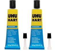 UHU Hart - Colle spéciale pour le modélisme, bois et plastique, transparente, tube 35 g (Lot de 2)