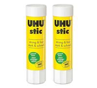 UHU Lot de 2 bâtons de colle, sans solvants, 8,2 g, avec capuchon
