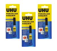 Uhu Lot De 3 Colles Instantanée Spéciale Porcelaine Ceramique, Tube 3g