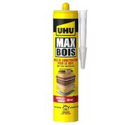 UHU Max Bois - Colle à Bois - D4 Intérieur/Extérieur - Extra Forte | Colle Bois de Construction Pour le Montage, L'assemblage, Placage de Bois - Séchage Rapide - Sans Solvant - Beige - 100 g