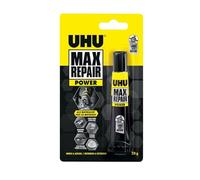 UHU Max repair power - Colle Extra-Forte et Flexible - Universelle Tous Supports: Chaussures, Caoutchouc, Cuir - Résiste à l'Humidité et -40°C à +120°C - Sans solvant - Transparente - Tube 20 g
