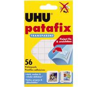 UHU Pastilles adhésives Patafix détachables transparentes – Étui de 56
