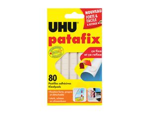 Uhu Pastilles adhésives Patafix détachables et repositionnable blanches - Etui de 80
