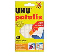 UHU Patafix 41710 - Gomma adesiva removibile, Bianco, confezione da 80 gommini