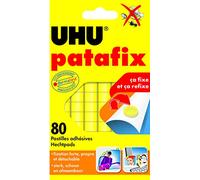 UHU Patafix Originale - Pastilles Adhésives Prédécoupées - Fixation Rapide et Propre - Testées Sous Contrôle Dermatologique - Jaunes - 80 Pastilles Adhésives Double Face