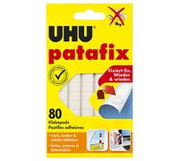 UHU Patafix Pastilles adhésives repositionnables décollables Blanc - Lot de 80 pastilles