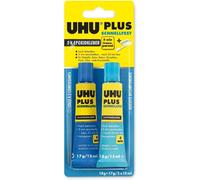 Uhu Plus 5 Minutes Colle Universel Composants A+B Rapide - 18 G+ 17 G - 2x15 ML