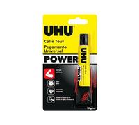 UHU Colle Tout Power Flex + Clean - Colle Liquide Extra Forte Et Rapide, Universelle, Transparente, Tube, 18 G