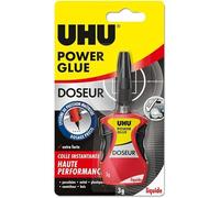 UHU Colle Power Glue Extra‑forte – Doseur (dosage précis), ne coule pas, résistante à l'eau – 3 g