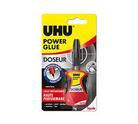 UHU Power Glue - Glue Extra-Forte avec Doseur - Pour Tous Types de Supports - Système de Pression Maîtrisée Pour un Dosage Précis - Ne Coule Pas - Résistante à L'eau - Flacon Doseur de 3 g