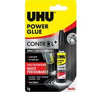 Colle extra forte - Tous supports - Transparente - UHU Power Glue - Tube de 5g