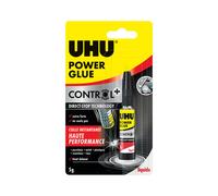 UHU Colle Power Glue Control Extra-forte, tous supports, transparente – Tube 5 g