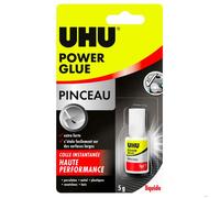 UHU Colle extra-forte Power Glue – transparente, résistante à l'eau, flacon pinceau 5 g