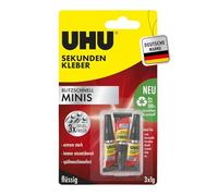 UHU Colle Power Glue Ultra rapide Minis – liquide 3 x 1 g
