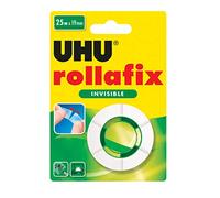 UHU Rollafix - Ruban Adhésif Invisible - Haute Qualité - Ne Jaunit Pas - Convient Pour Écrire Dessus - Fournitures École Et Bureau - Recharge De 25 m X 19 mm