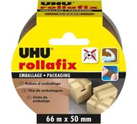 UHU Rollafix - Ruban Adhésif Marron - Emballage, Packaging - Adhérence Elevée - Sans Solvants - Se Déchire à la Main - Ruban de 66 m x 50 mm
