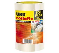 UHU Rollafix - Ruban Adhésif Marron - Emballage, Packaging - Adhérence Elevée - Sans Solvants - Se Déchire à la Main - Lot de 3 Rubans de 66 m x 50 mm