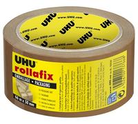 UHU Rollafix - Ruban Adhésif Marron - Emballage, Packaging - Adhérence Elevée - Sans Solvants - Se Déchire à la Main - Ruban de 66 m x 50 mm