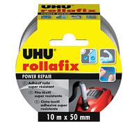 UHU Rollafix power repair - Ruban adhésif toilé waterproof pour réparer, consolider, colmater, connecter, gris, 10mx 50mm