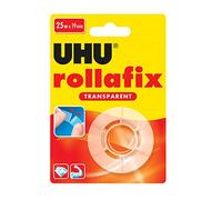 UHU Rollafix - Ruban Adhésif Transparent - Haute Qualité - Ne Jaunit Pas - Fournitures École Et Bureau - Recharge De 25 m X 19 mm
