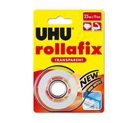 UHU Rollafix - Ruban Adhésif Transparent - Haute Qualité - Ne Jaunit Pas - Rechargeable - Fournitures École Et Bureau - Dévidoir Avec Recharge - 25 m X 19 mm