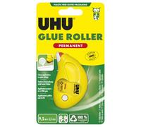 UHU Roller de colle permanent - Colle de façon permanente, rapide, propre, précis et instantané, sans solvants, transparent, 9,5 m x 6,5 mm