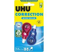 UHU Rollers correcteurs Ruban micro - Application rapide, propre et précise - Blanc lot 2 8 m x 5 mm