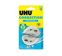 UHU Rollers correcteur mini - Ruban correcteur rapide, propre et précis, blanc, lot 2 de 6m x 5mm