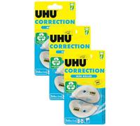 UHU Rollers correcteur mini - Ruban correcteur rapide, propre et précis, blanc, lot 2 de 6m x 5mm (Lot de 3)