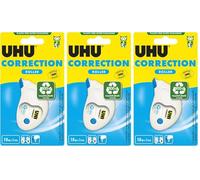 UHU Rollers Correcteur - Ruban Correcteur Compact - Rapide Propre Et Précise - Avec Capuchon Protecteur Et Vis D'Ajustement De La Bande - Fournitures Scolaire Et Bureau - Blanc - 10m X 5 mm
