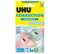 UHU Rollers Correcteur - Ruban Correcteur Mini Pastel Kawaii - Rapide Propre Et Précis - Avec Capuchon Protecteur - Fournitures Scolaire Et Bureau - Blanc - Lot De 2 Rollers De 6 m X 5 mm