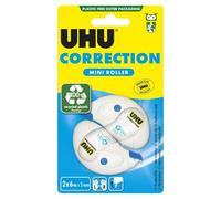 UHU Rollers correcteur Ruban mini – rapide, précis – capuchon – blanc – Lot 2x6m/5mm