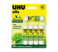UHU Stic ReNATURE Minecraft - Lot de 2 packs (2 x 5 bâtons = 10 x 8,2 g) - 98% formule naturelle - Tubes 58% d’origine végétale - Colle papier, carton, photos - Édition scolaire