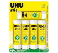 UHU Bâton de colle Stic Sans solvants Blanche - Lot de 5 Stics de 40 g
