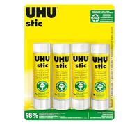 UHU Stic - Bâton de colle sans solvants blanche lot 4 stics de 40g