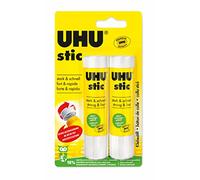 UHU Stic - Bâton de Colle sans solvants, blanche, lot 2 stics 21 g