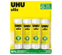 UHU Stic - Bâton de colle sans solvants blanche lot 4 stics de 40g