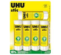 UHU Stic - Bâton de Colle Sans Solvants - Colle Enfant, Loisirs Créatifs, Bureau, Maison, École - Blanche - Fournitures de Bureau - Lot de 5 Stics de 40 g