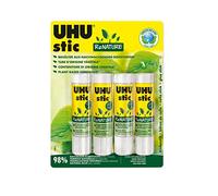 UHU Stic ReNATURE - Bâtons de colle sans solvants, blanche, lot 4 stics de 21g