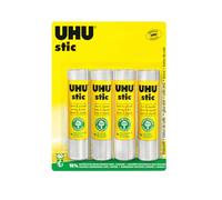 UHU Stic - Bâtons de colle sans solvants, blanche, lot 4 stics de 21g